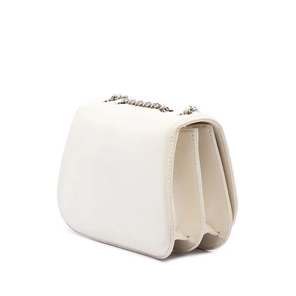 Chanel Small Calfskin Braided Chic Flap White Leather Very good - Back View