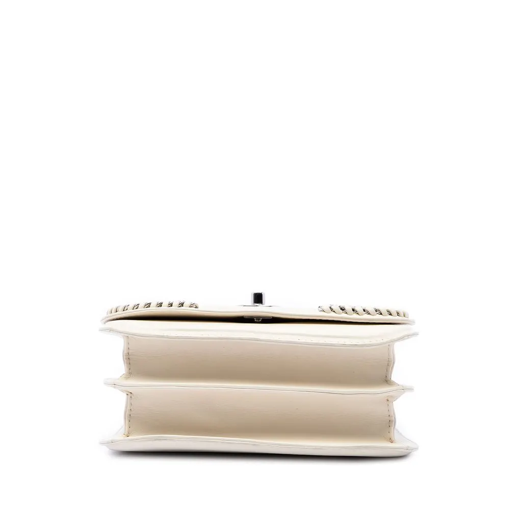 Chanel Small Calfskin Braided Chic Flap White Leather Very good - Inside View