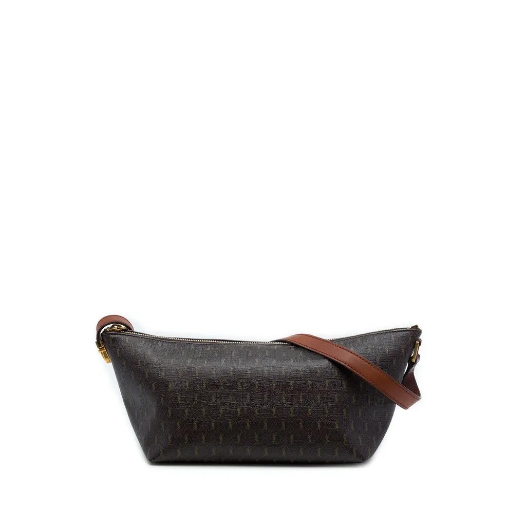 Saint Laurent Le Monogramme Coated Canvas Shoulder Bag Brown Canvas Very good - Front View