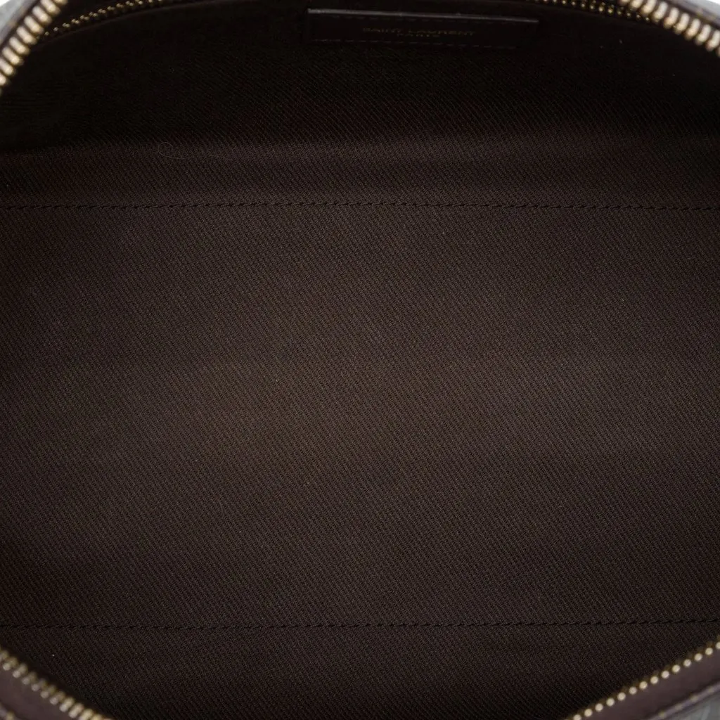 Saint Laurent Le Monogramme Coated Canvas Shoulder Bag Brown Canvas Very good - Model View
