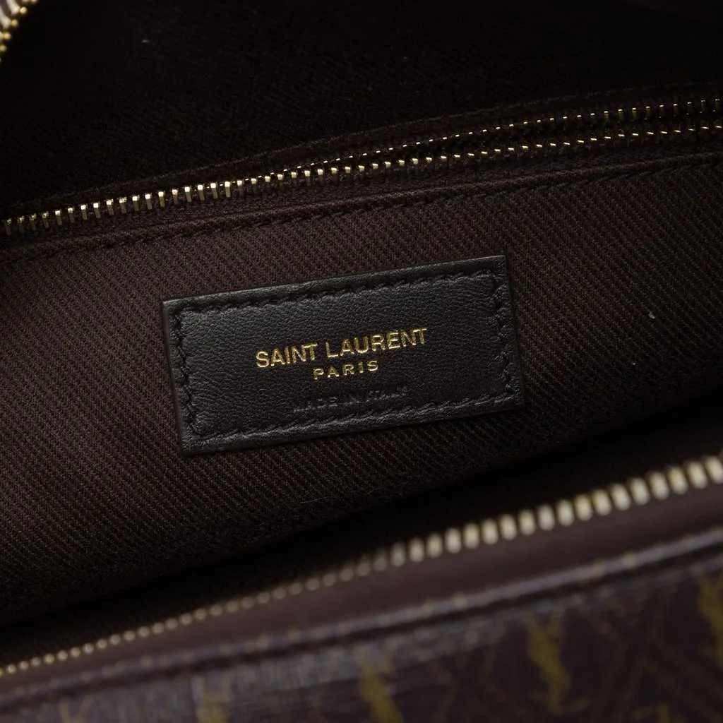 Saint Laurent Le Monogramme Coated Canvas Shoulder Bag Brown Canvas Very good - Box View
