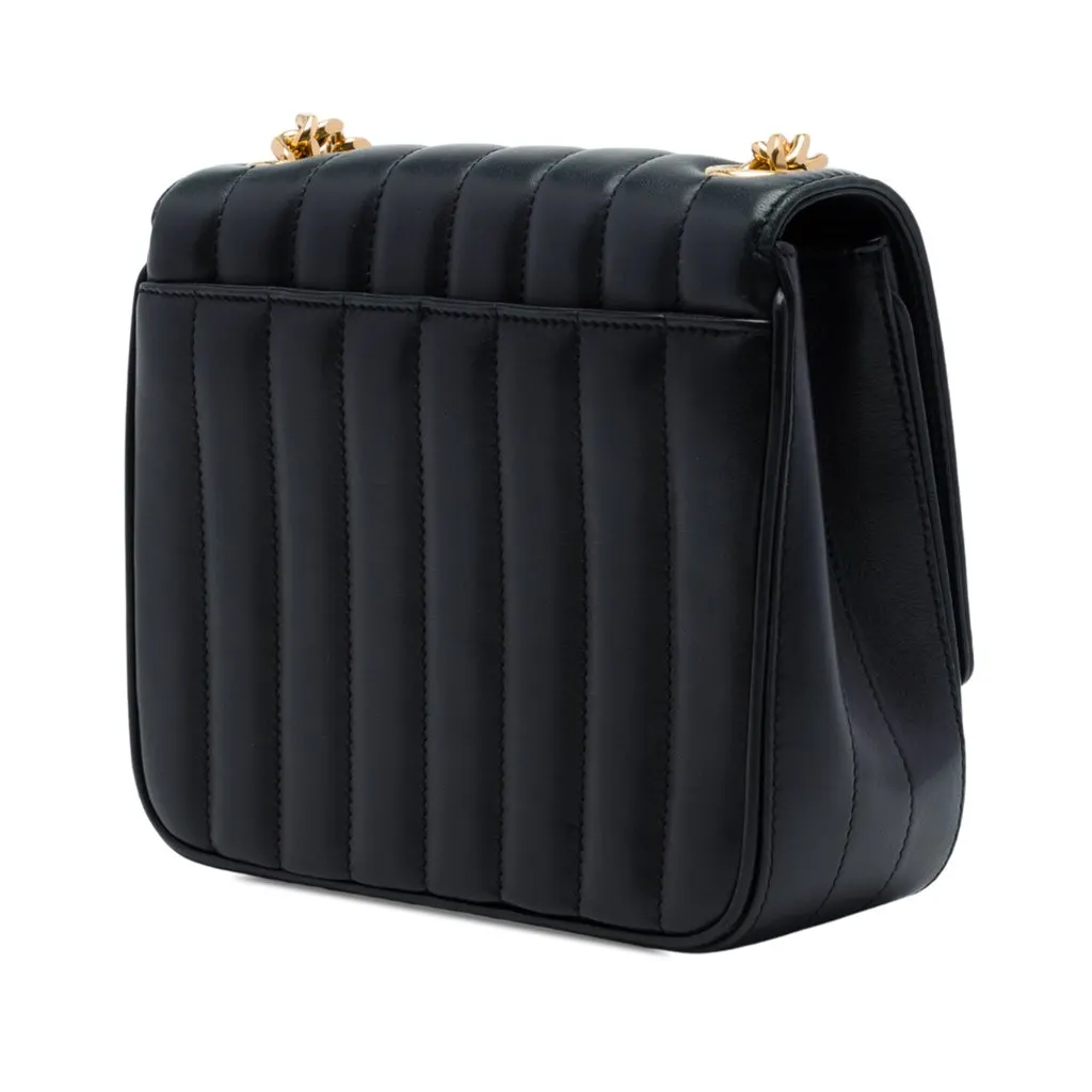 Saint Laurent Medium Lambskin Monogram Vicky Chain Bag Black Leather Good - Back View