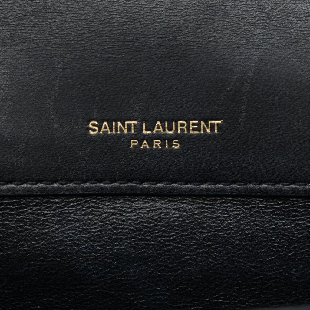 Saint Laurent Medium Lambskin Monogram Vicky Chain Bag Black Leather Good - Box View