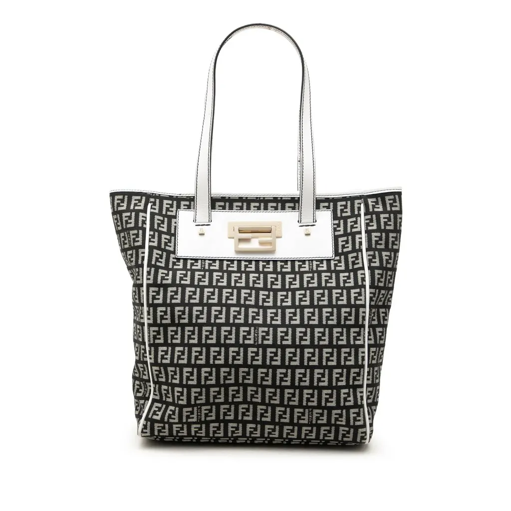 Fendi Zucchino Canvas Tote Black Canvas Very good - Front View