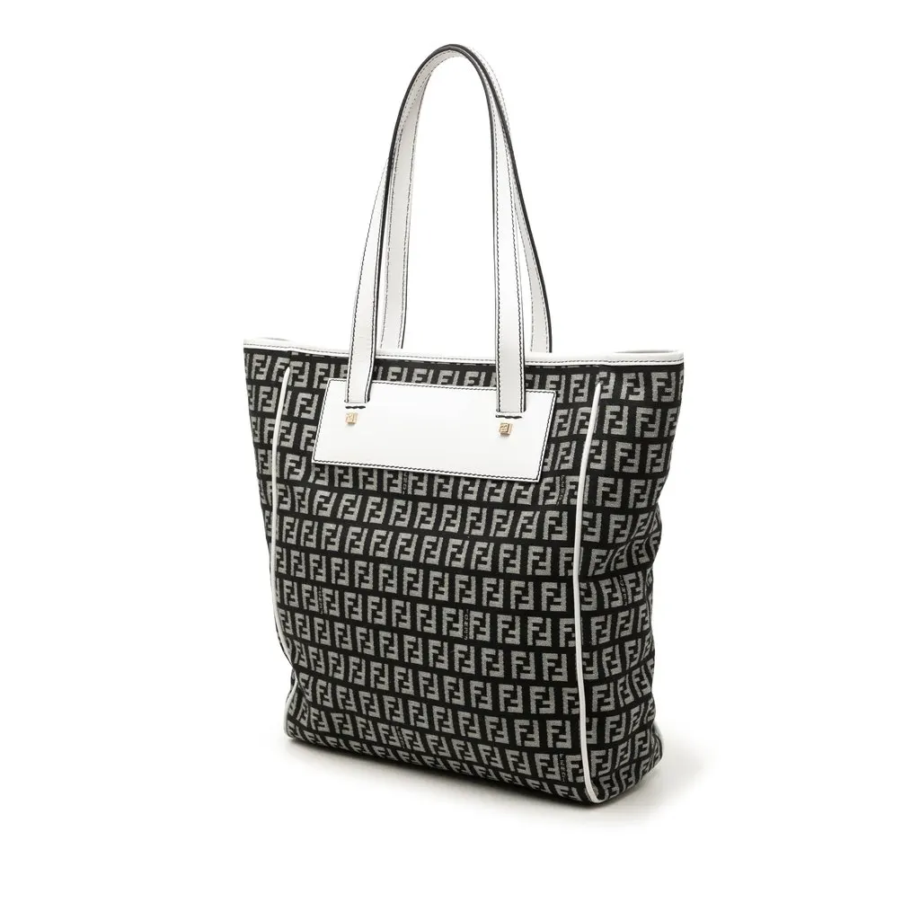 Fendi Zucchino Canvas Tote Black Canvas Very good - Back View