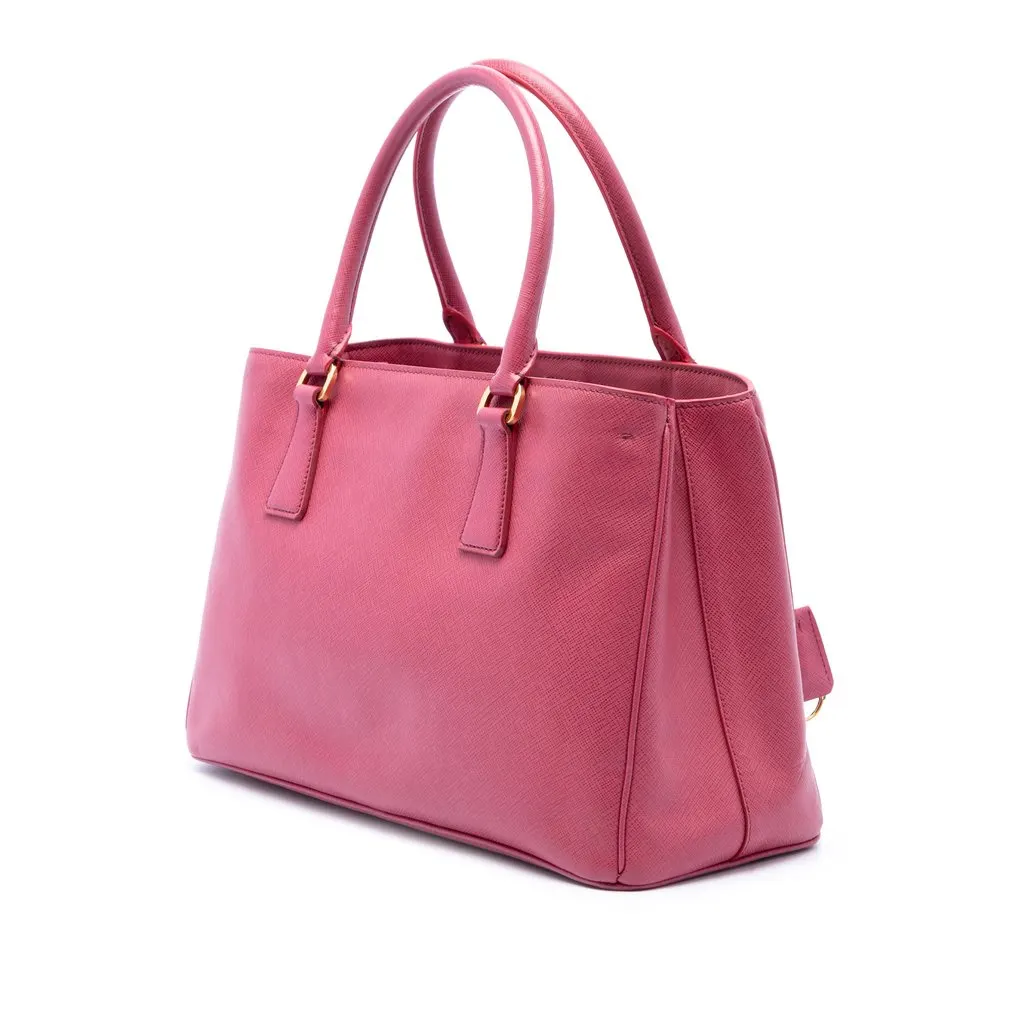 Prada Small Saffiano Lux Gardeners Tote Pink Leather Very good - Back View