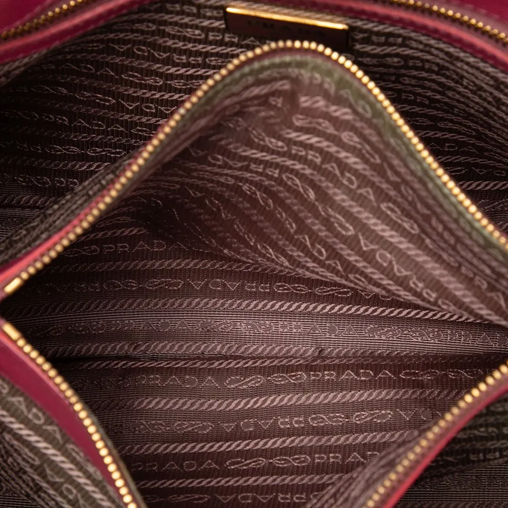 Prada Small Saffiano Lux Gardeners Tote Pink Leather Very good - Model View