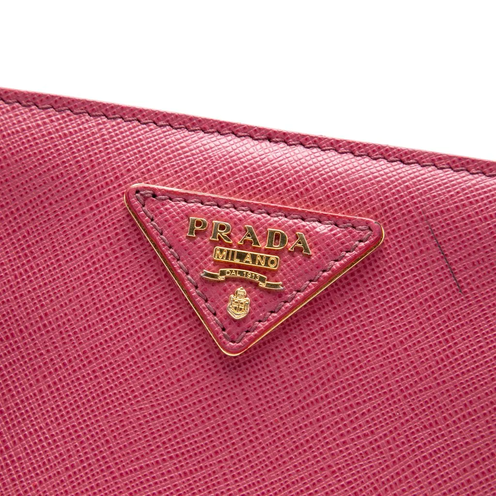 Prada Small Saffiano Lux Gardeners Tote Pink Leather Very good - Box View