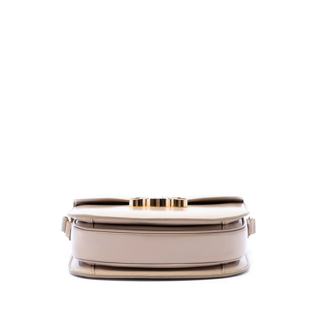 Celine Teen Shiny Calfskin Triomphe Besace Clea Crossbody Beige Leather Very good - Inside View