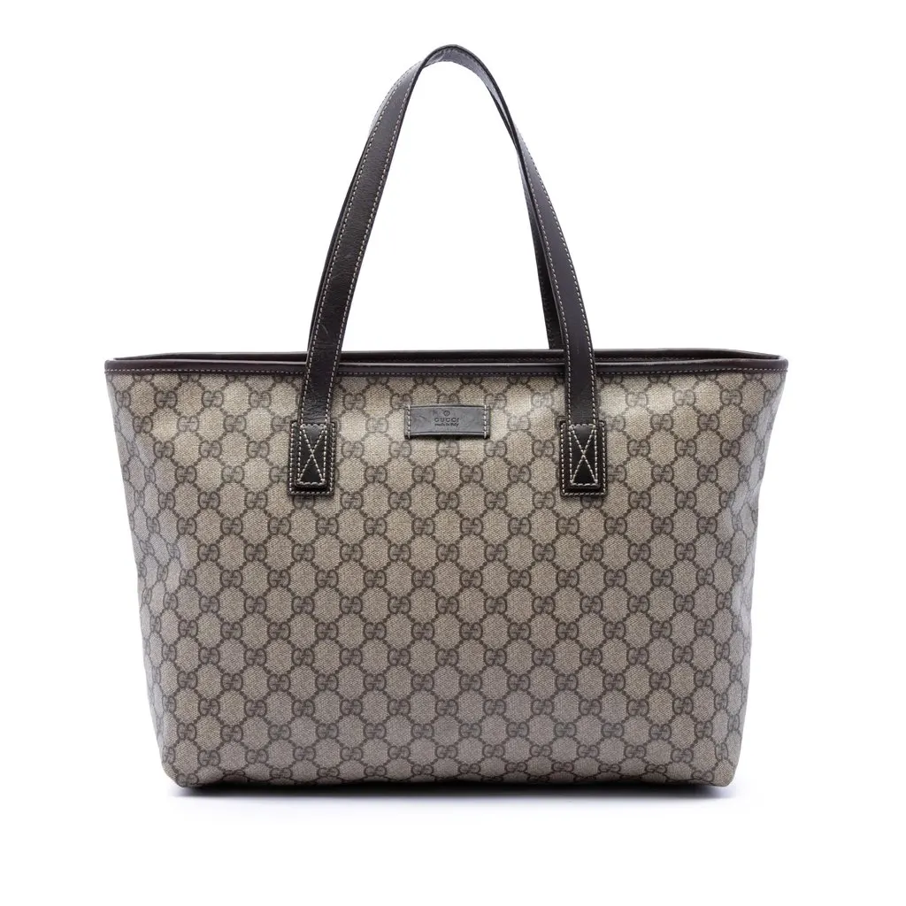 Gucci Medium GG Supreme Tote Beige Canvas Very good - Front View