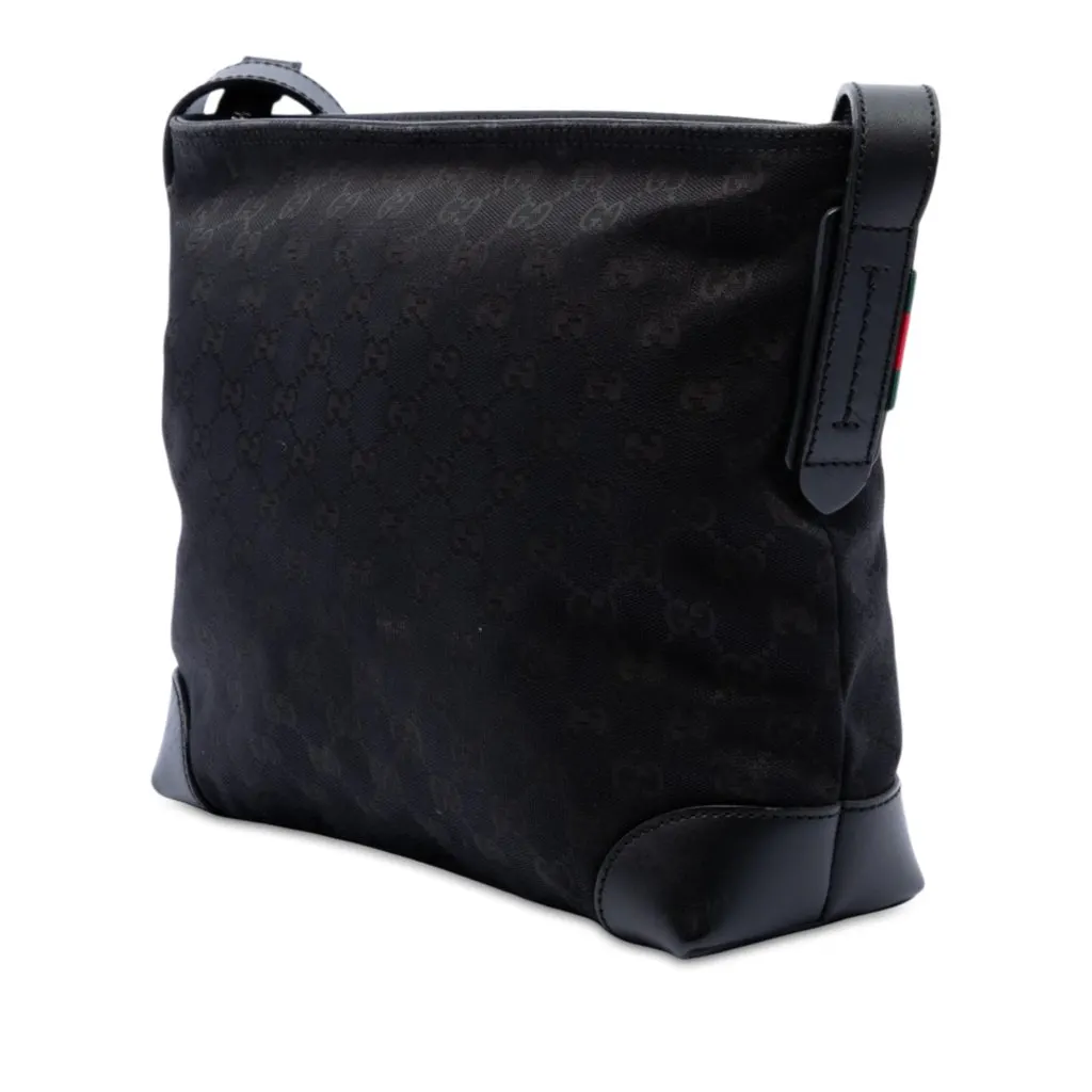 Gucci GG Canvas Web Crossbody Black Canvas Very good - Back View