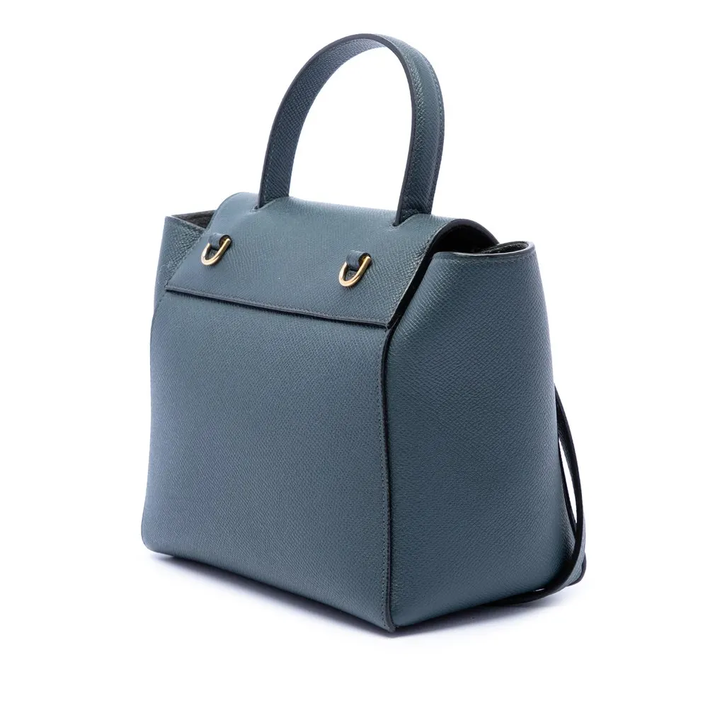 Celine Nano Grained Calfskin Belt Bag Blue Leather Very good - Back View