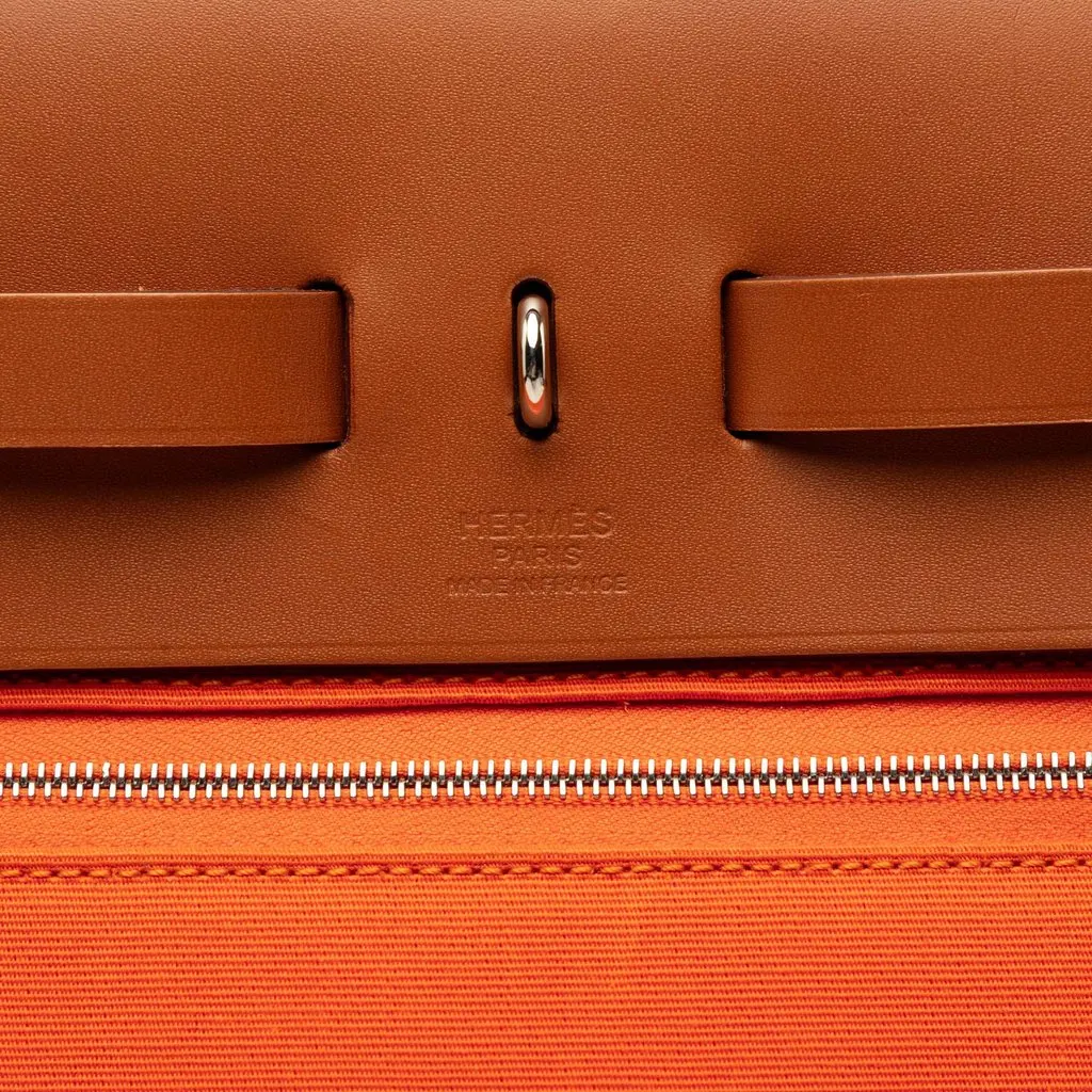 Hermès Toile Herbag Zip 39 Orange Canvas Very good - Box View