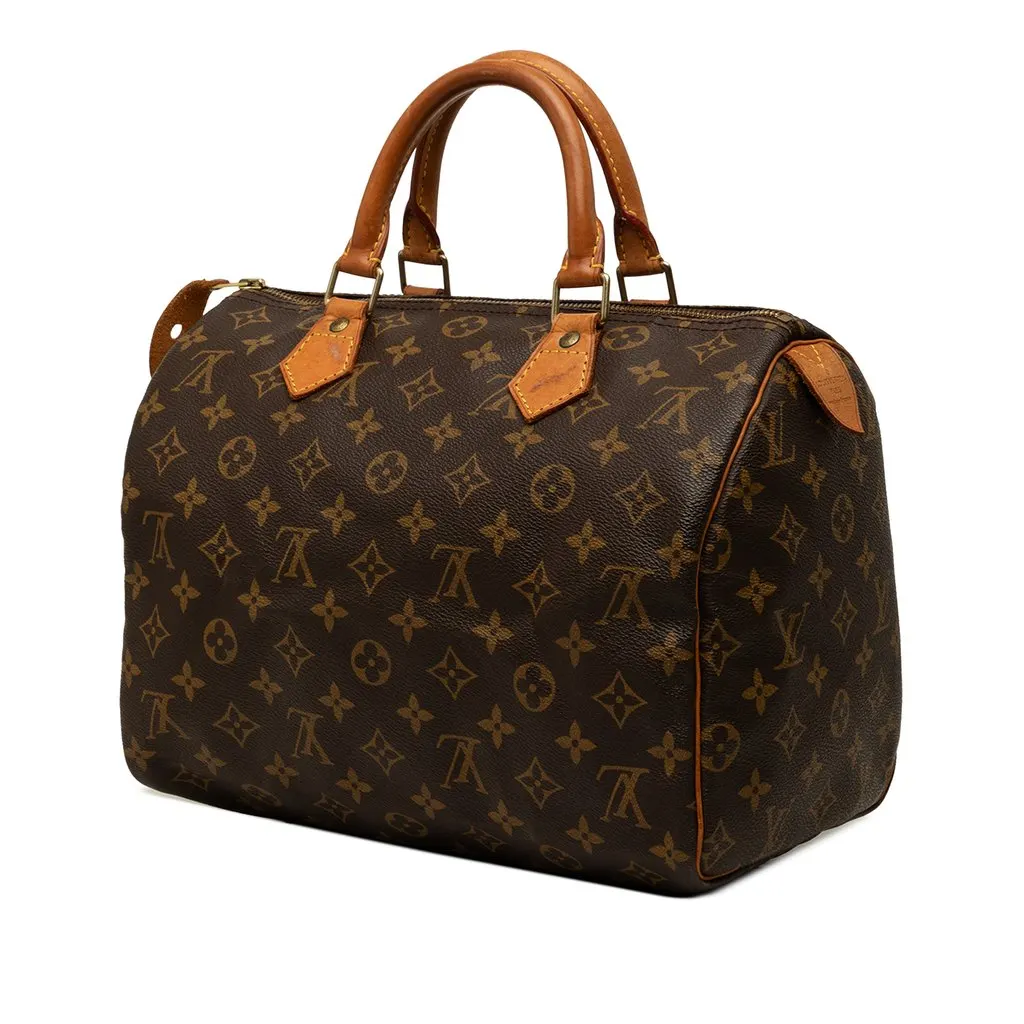 Louis Vuitton Monogram Speedy 30 Brown Canvas Good - Back View