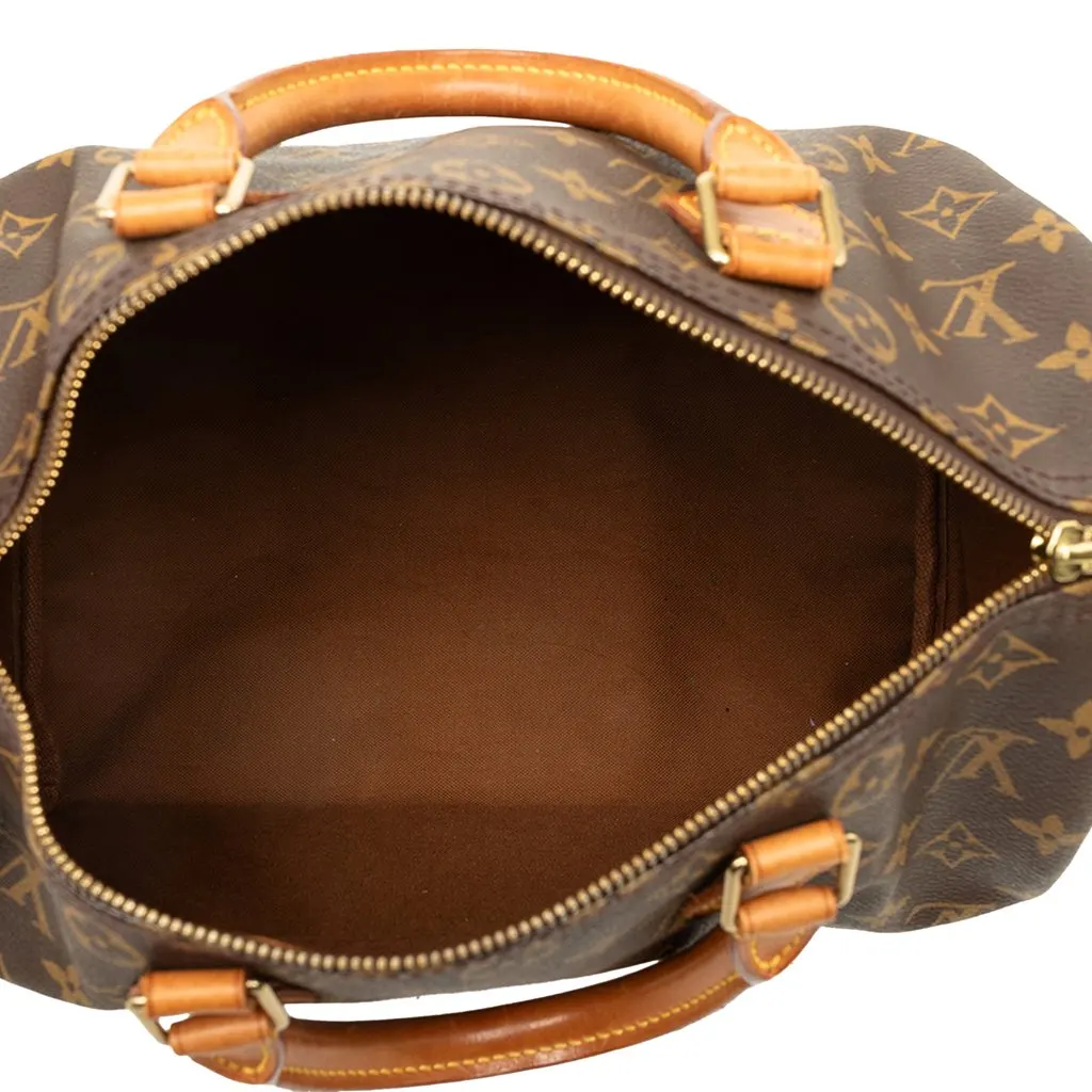 Louis Vuitton Monogram Speedy 30 Brown Canvas Good - Model View
