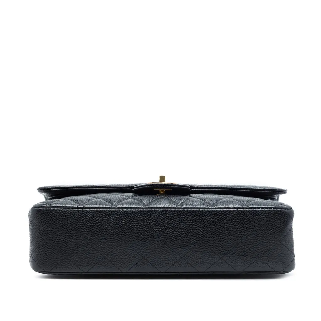 Chanel Medium Classic Caviar Double Flap Black Leather Very good - Inside View