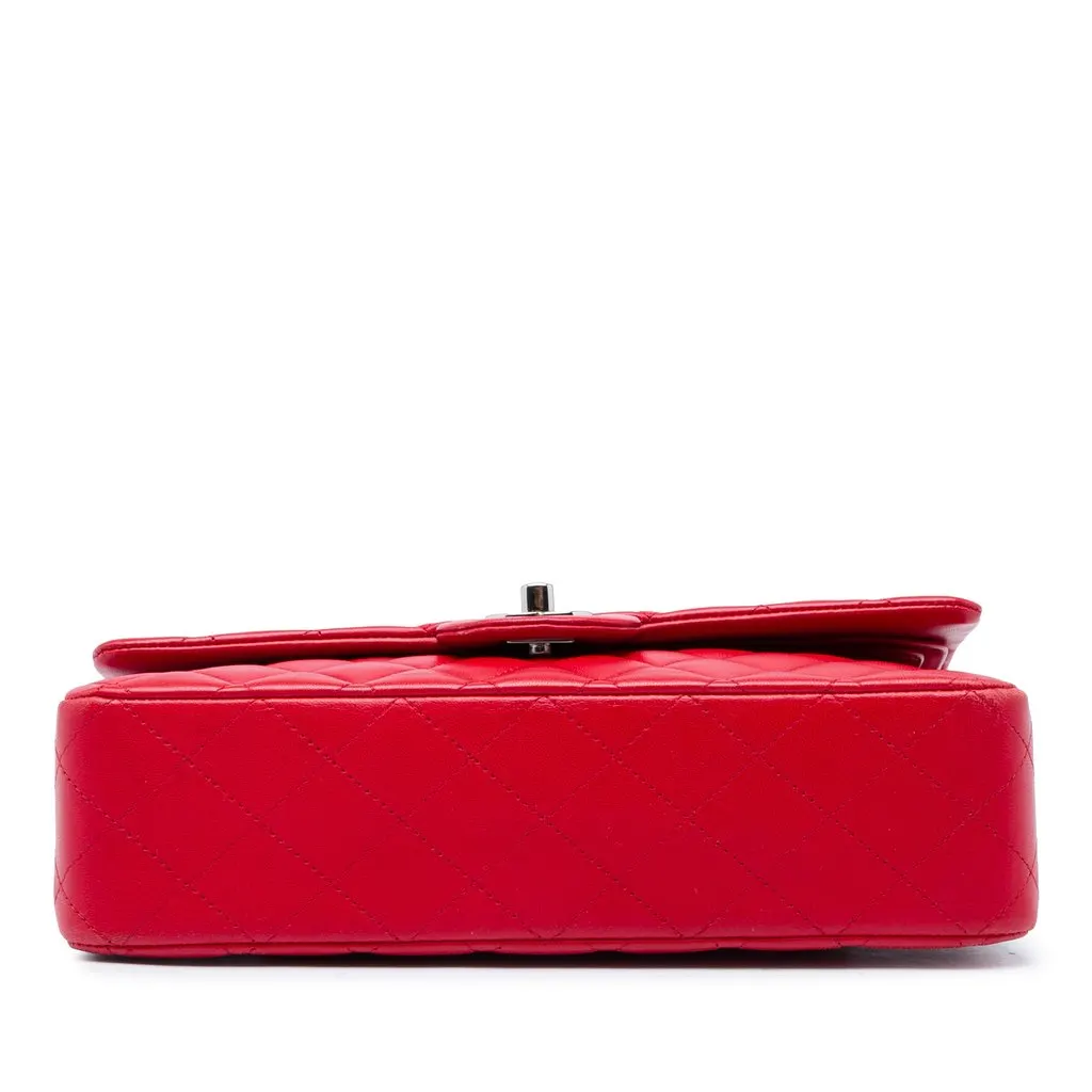 Chanel Medium Classic Lambskin Double Flap Red Leather Very good - Inside View