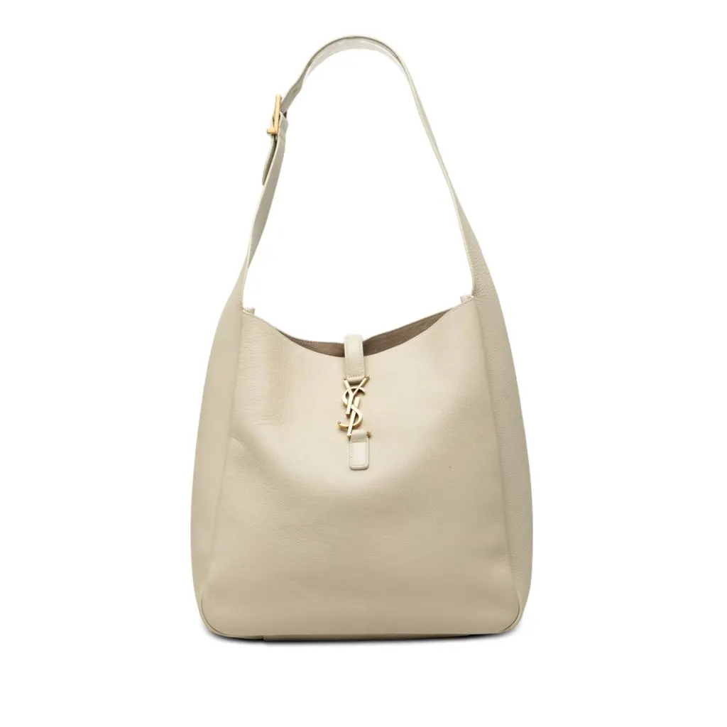 Saint Laurent Large Leather Supple Le 5 a 7 Soft Hobo Brown Leather Very good - Front View