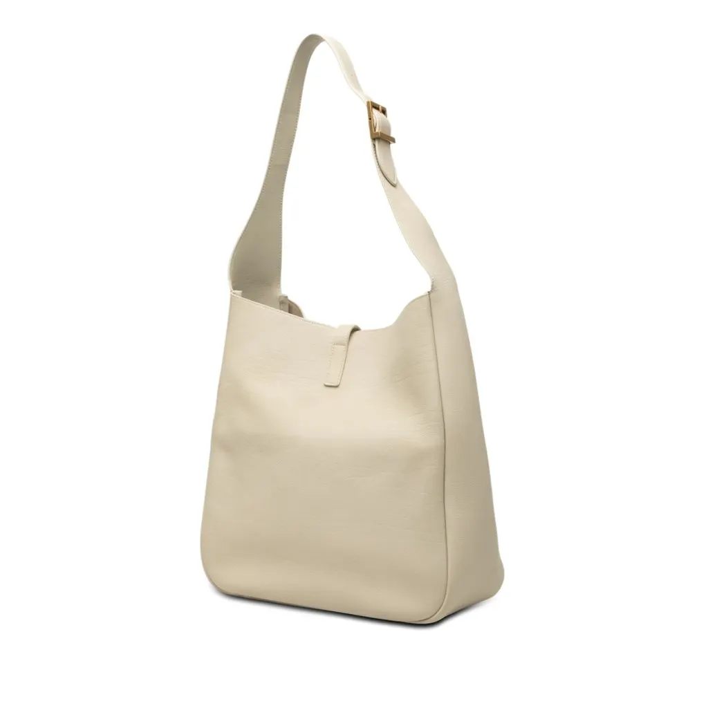 Saint Laurent Large Leather Supple Le 5 a 7 Soft Hobo Brown Leather Very good - Back View
