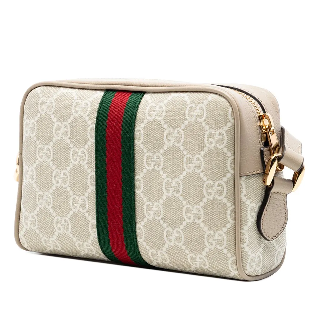 Gucci Mini GG Supreme Web Ophidia Crossbody Brown Very good - Back View