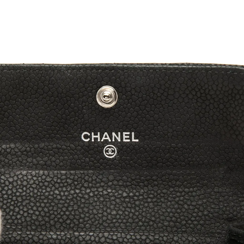 Chanel CC Quilted Caviar Flap Card Holder Black Leather Very good - Box View
