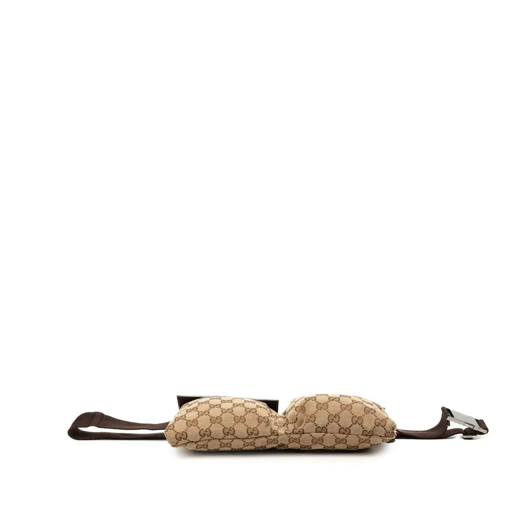 Gucci GG Canvas Double Pocket Belt Bag Beige Very good - Inside View