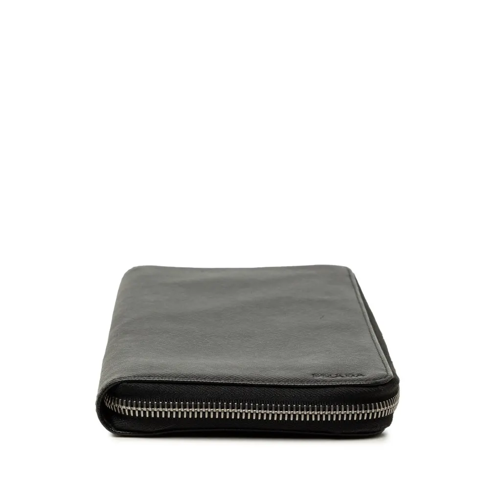 Prada Saffiano Zip Around Long Wallet Black Leather Very good - Inside View
