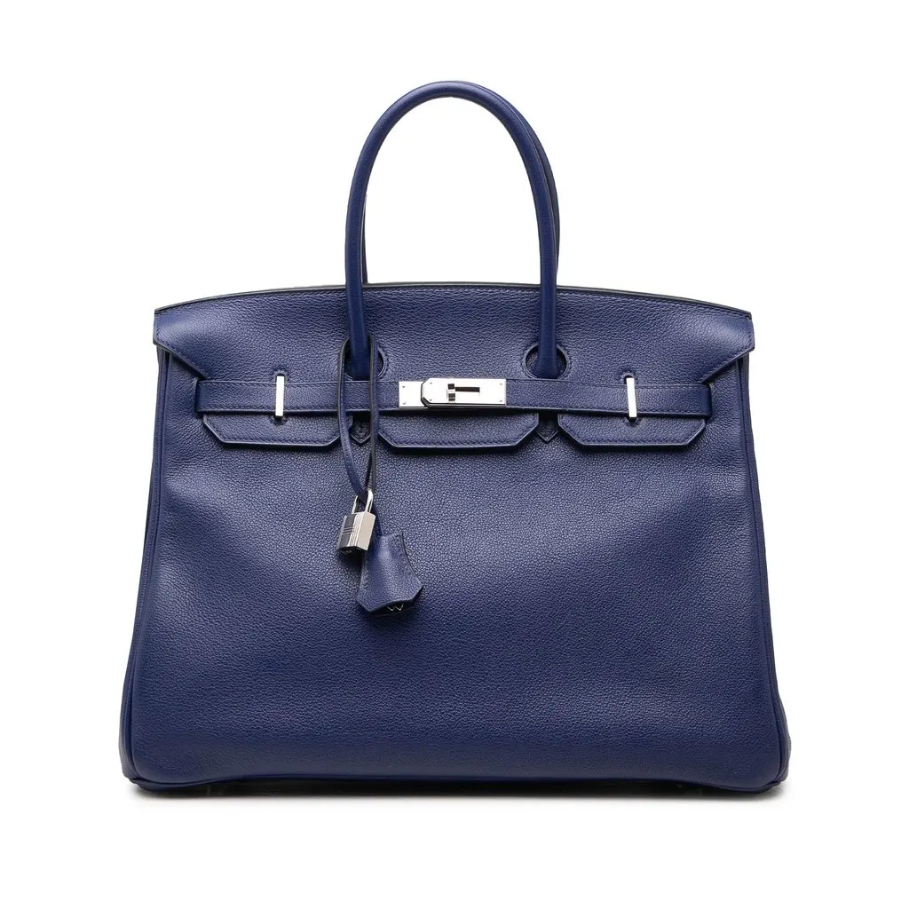 Hermès Limited Edition Taurillon Novillo Sea Surf and Fun Birkin Retourne 35 Blue Leather Very good - Front View