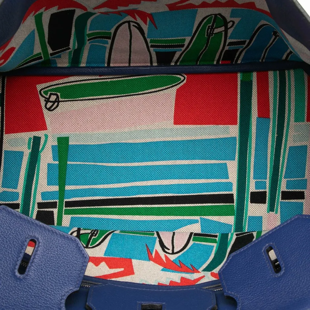 Hermès Limited Edition Taurillon Novillo Sea Surf and Fun Birkin Retourne 35 Blue Leather Very good - Model View