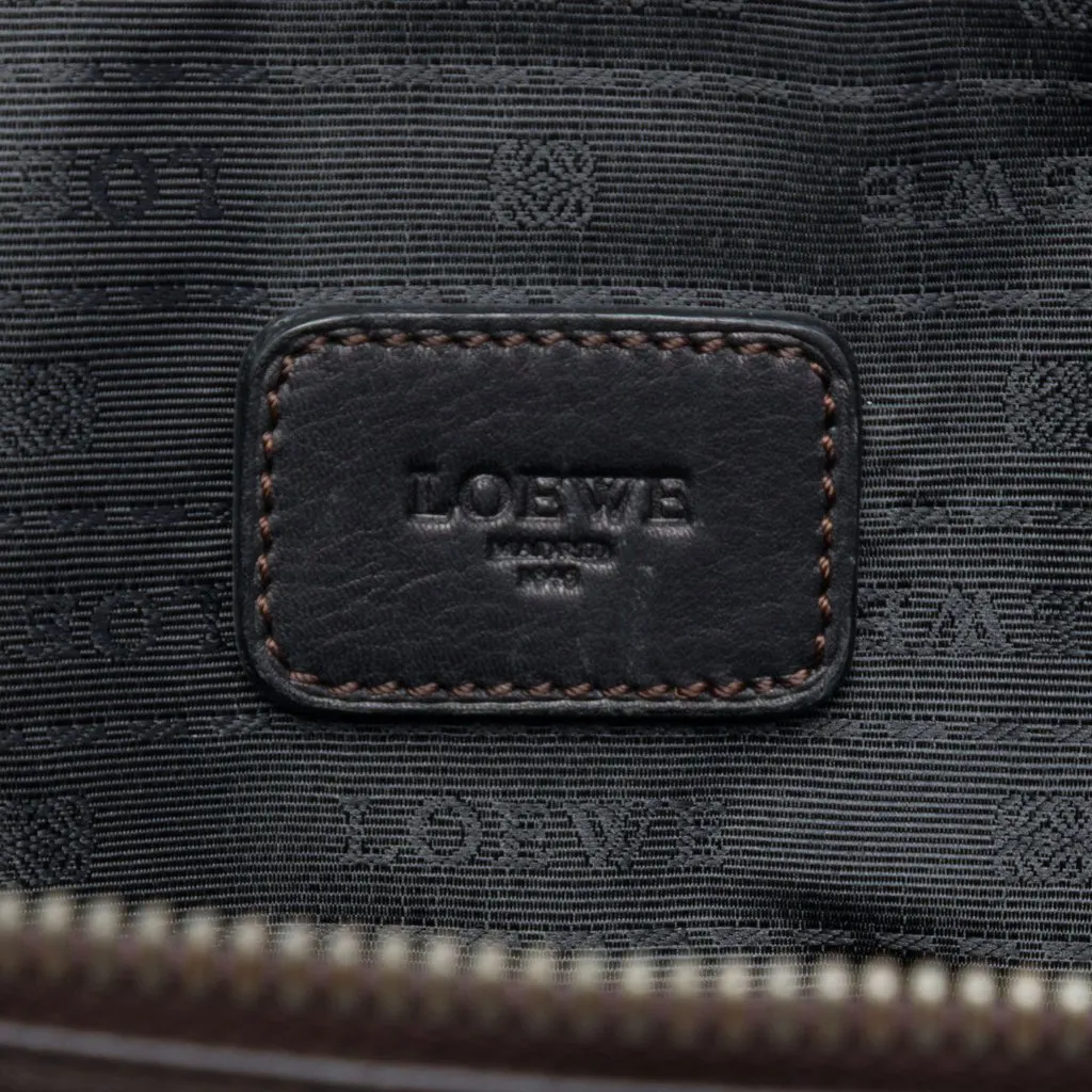 LOEWE Leather Anagram Toledo Briefcase Brown Leather Very good - Box View