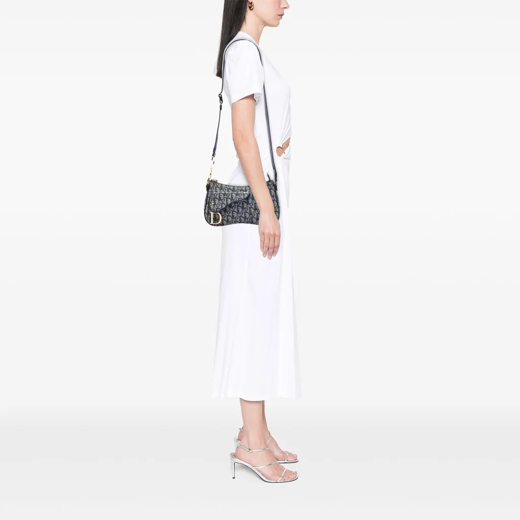 Dior Diorissimo Trotter Canvas Double Saddle Crossbody Blue Very good - Box View