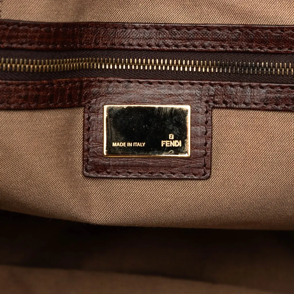 Fendi Zucchino Canvas Tote Beige Canvas Good - Box View