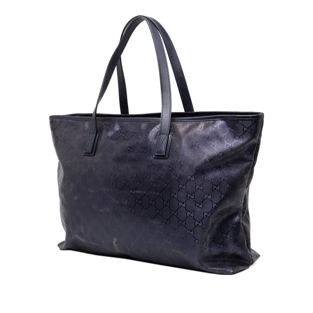 Gucci Large GG Imprime Tote Blue Canvas Good - Back View
