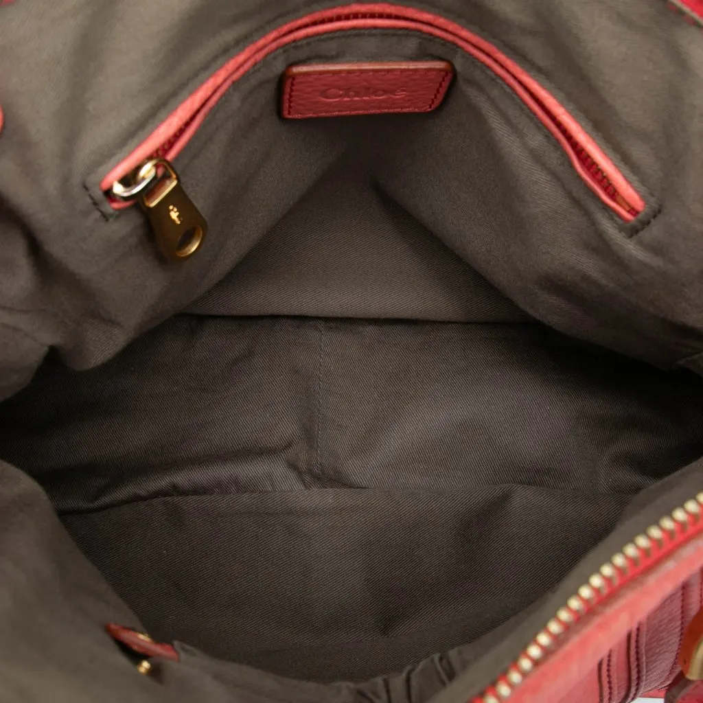 Chloé Medium Leather Marcie Satchel Pink Leather Good - Model View