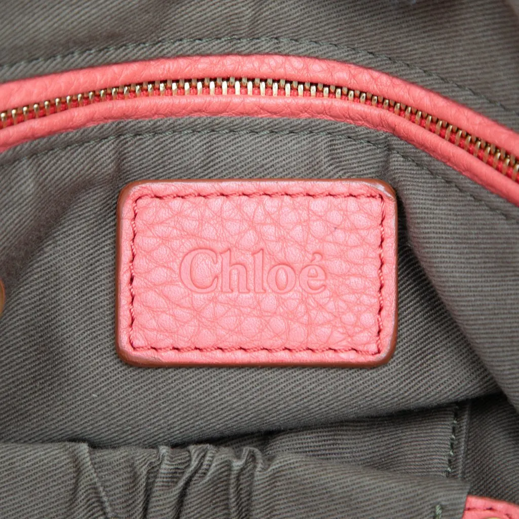 Chloé Medium Leather Marcie Satchel Pink Leather Good - Box View
