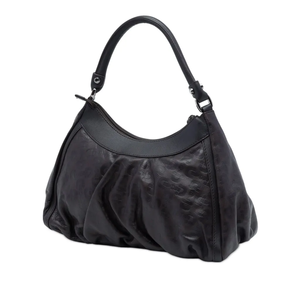 Gucci Horsebit Embossed Calfskin Abbey D Ring Shoulder Bag Brown Leather Very good - Back View