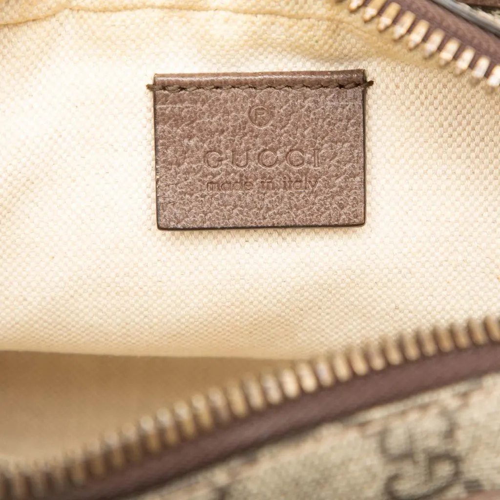 Gucci Small GG Supreme Web Ophidia Top Handle Bag Beige Canvas Very good - Box View