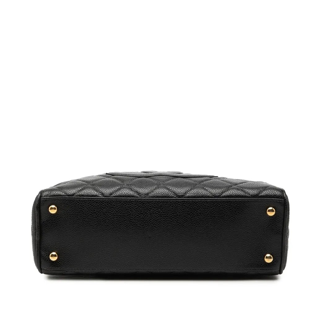 Chanel CC Quilted Caviar Bowling Bag Black Leather Very good - Inside View