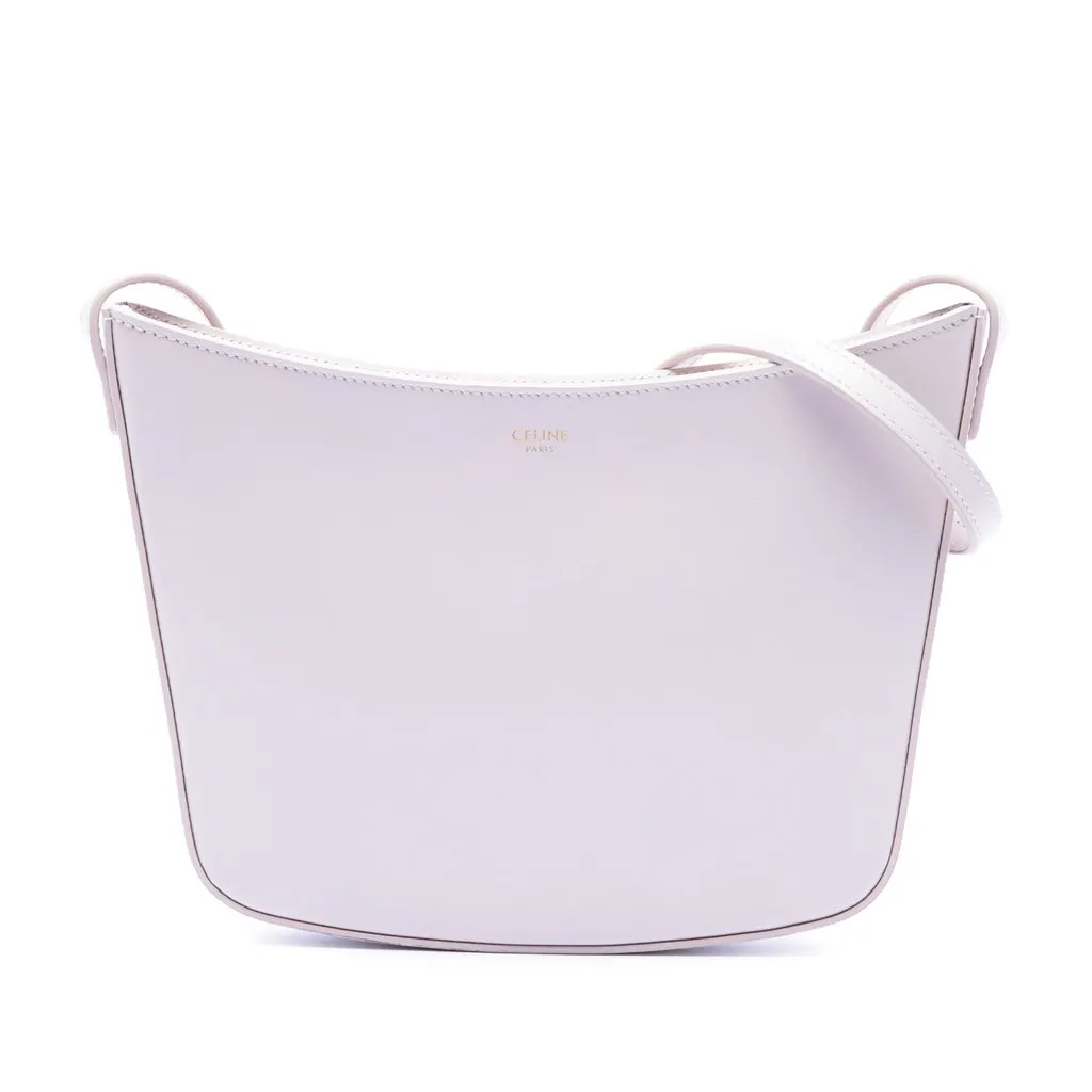Celine Medium Shiny Calfskin Croque Shoulder Bag Pink Leather Very good - Front View