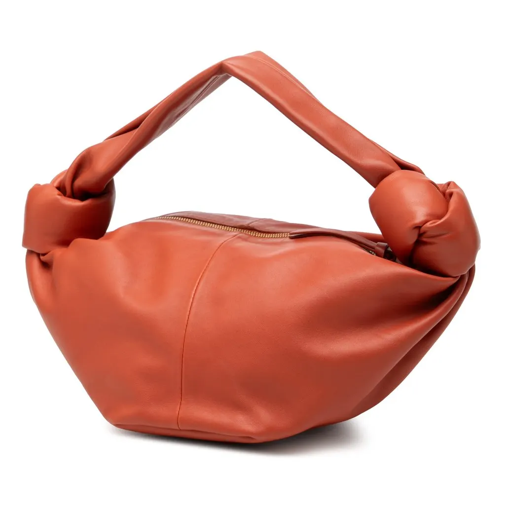 Bottega Veneta Mini Calfskin Double Knot Orange Leather Very good - Back View