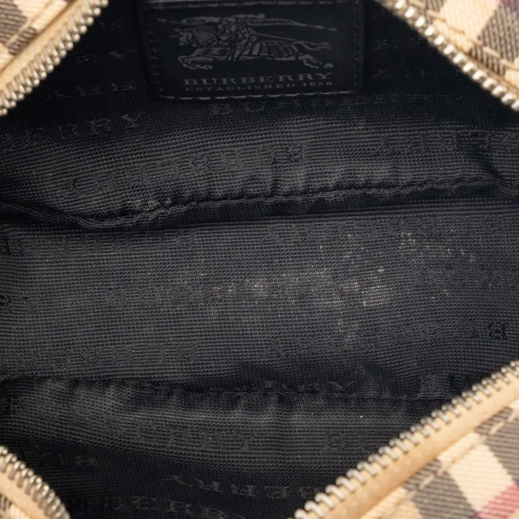 Burberry Supernova Check Coated Canvas Pouch Beige Very good - Model View