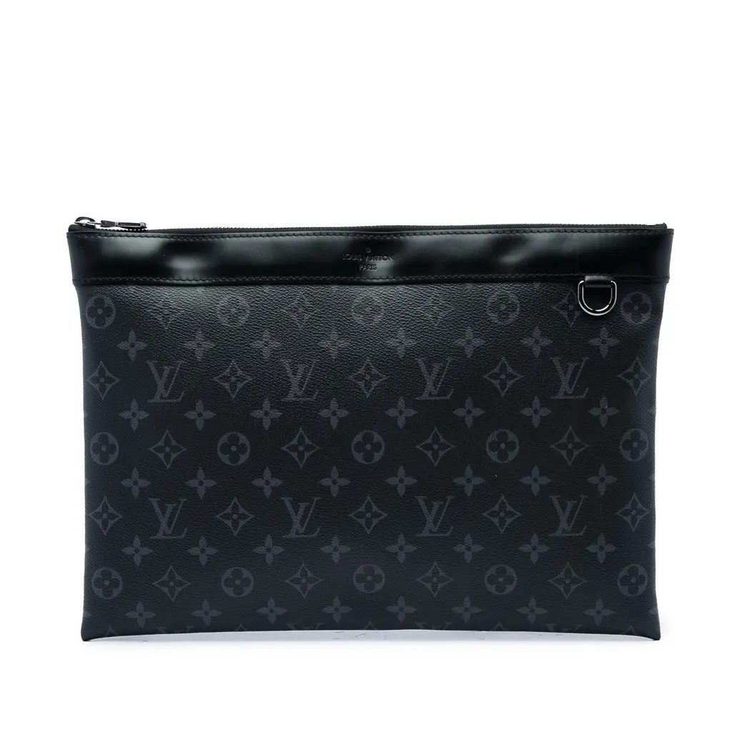 Louis Vuitton Monogram Eclipse Discovery Pochette GM Black Canvas Very good - Front View