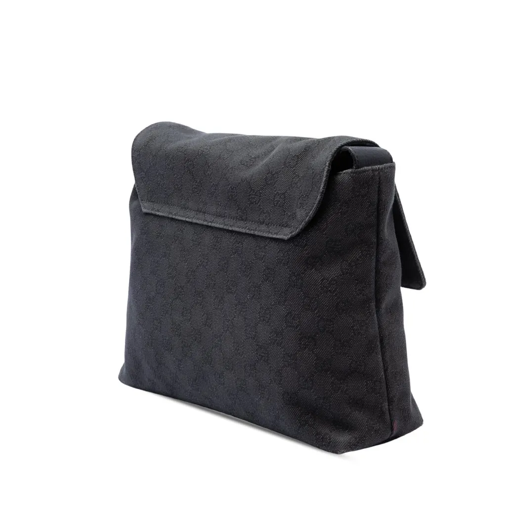 Gucci GG Denim Messenger Bag Black Denim Very good - Back View