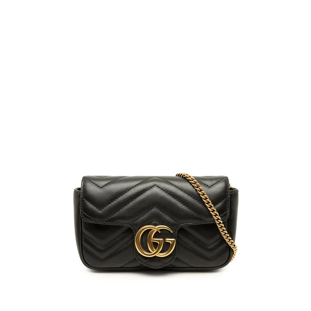 Gucci Mini GG Marmont Matelasse Calfskin Flap Crossbody