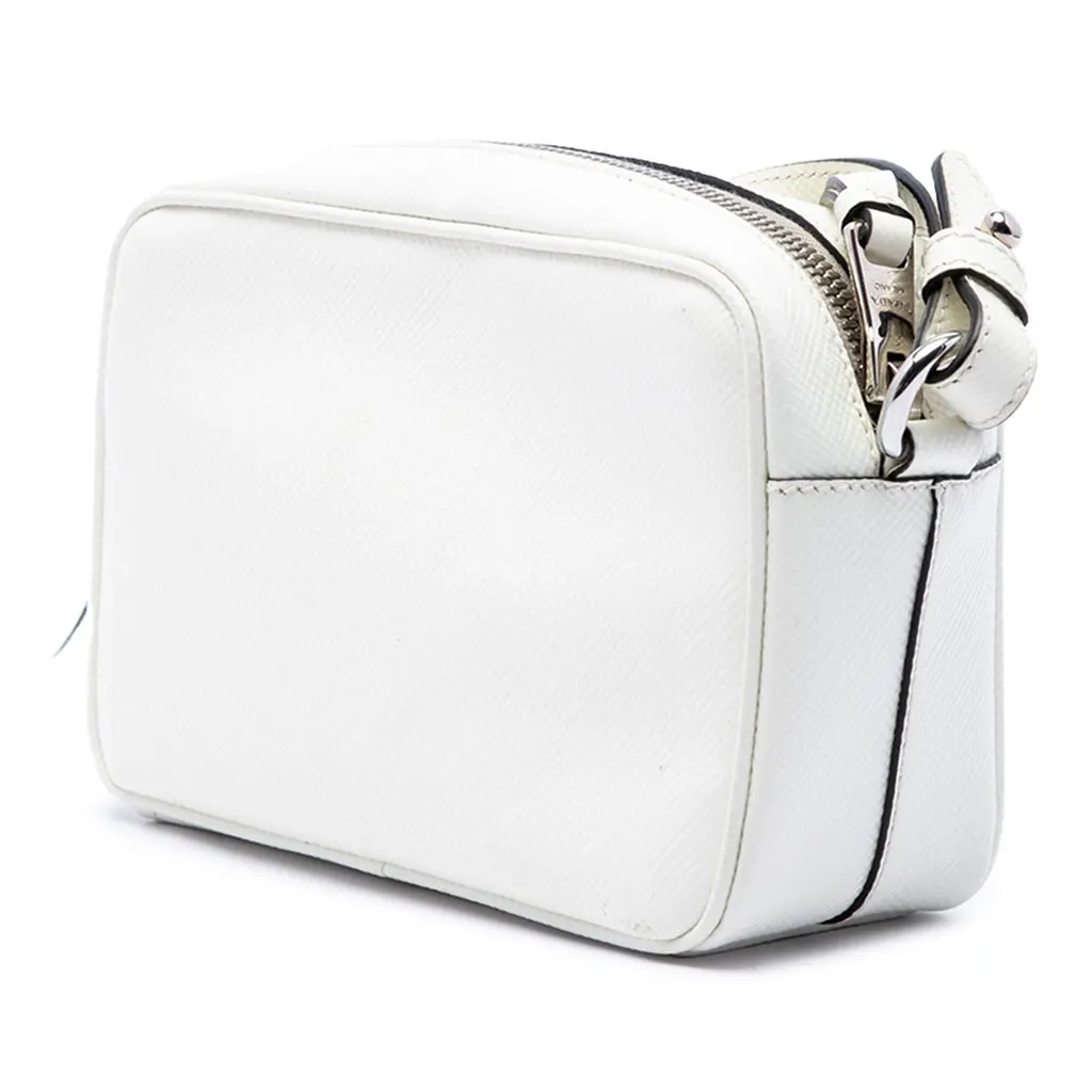 Prada Saffiano Lux Camera Bag White Leather Good - Back View