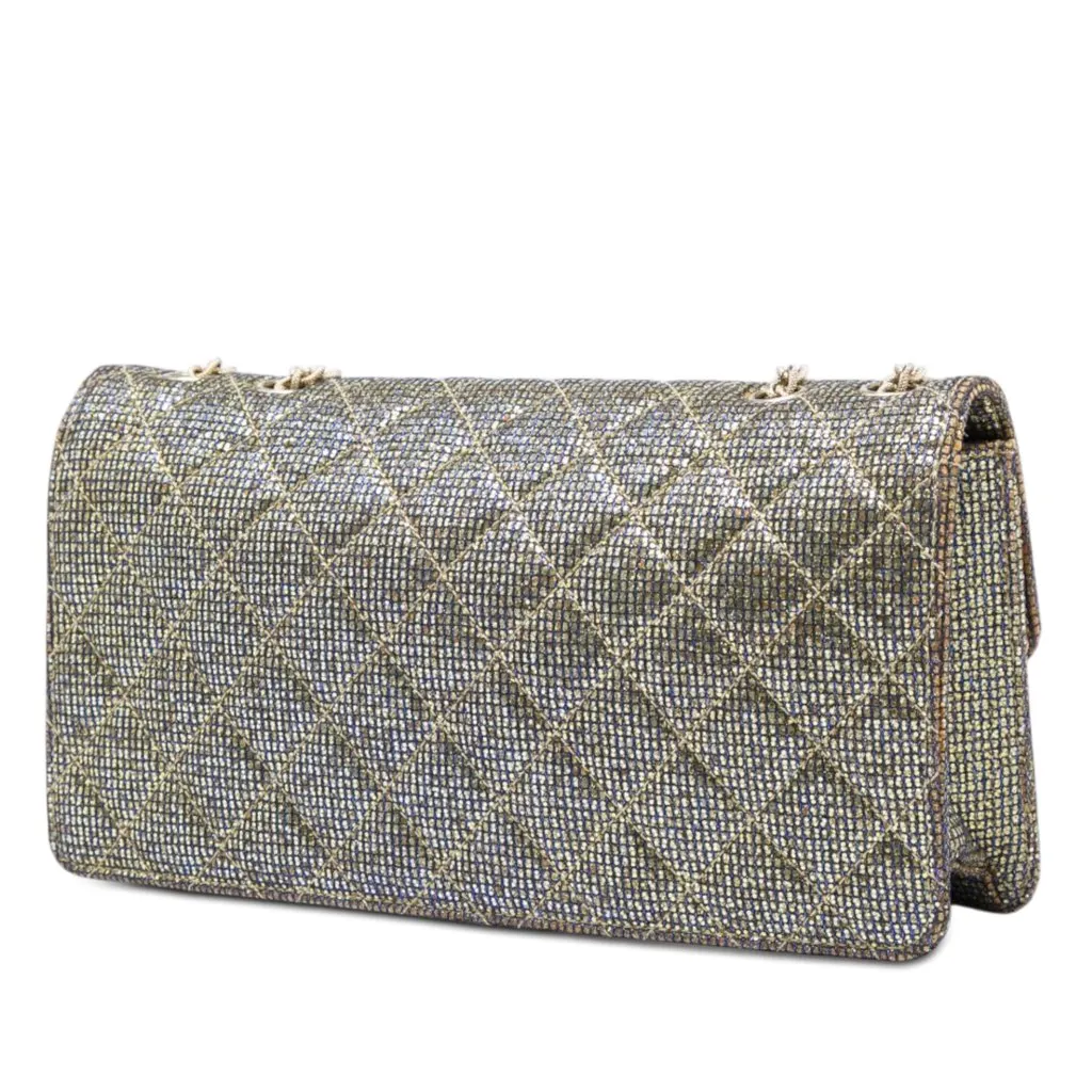 Chanel Quilted Glitter Canvas Reissue 2.55 Flap Gold Very good - Back View