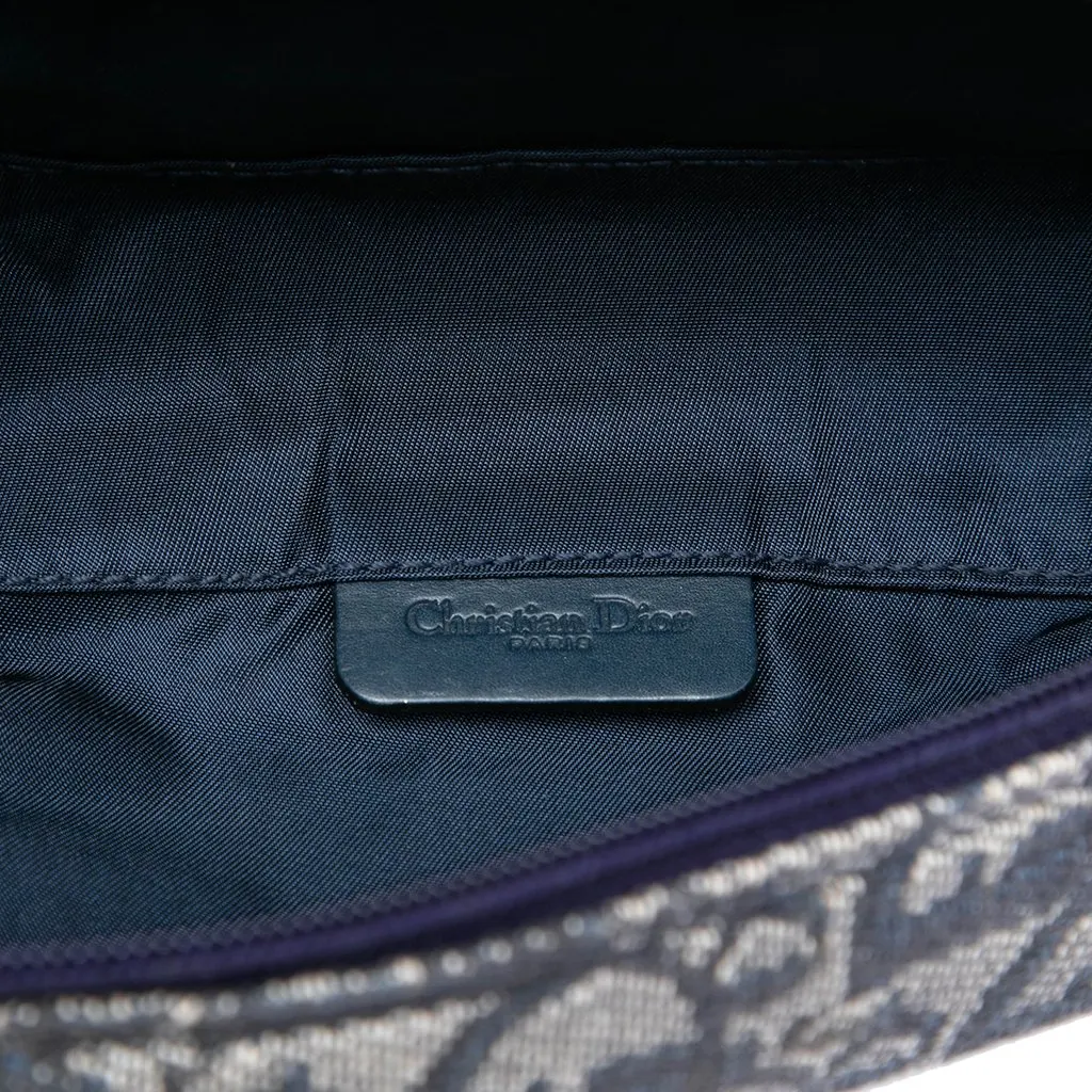 Dior Diorissimo Canvas Saddle Pouch Blue Canvas Very good - Model View