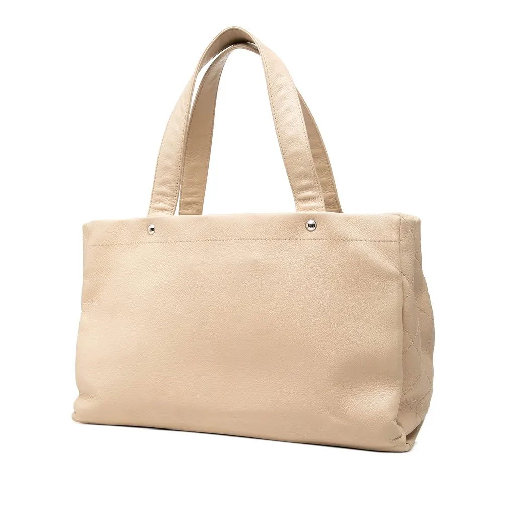 Chanel CC Caviar Soft Shopping Tote Brown Leather Very good - Back View