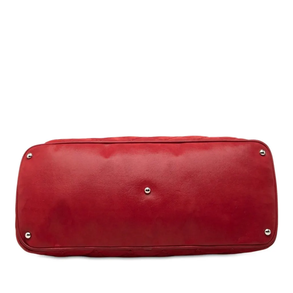 Chanel Small Quilted Iridescent Calfskin Sea Hit Tote Red Leather Very good - Inside View