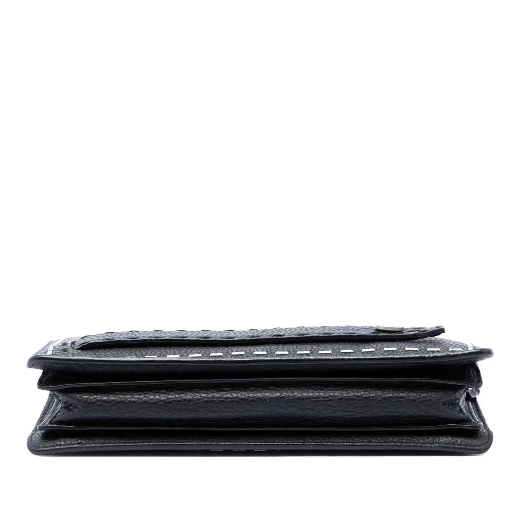 Fendi Leather Selleria Clutch Black Leather Good - Inside View